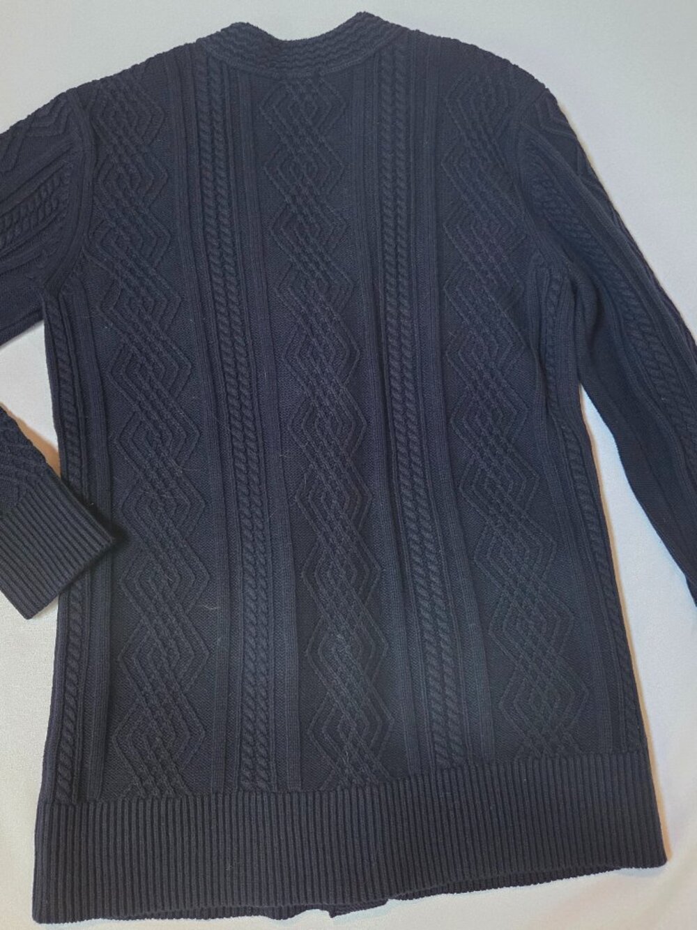 cabi Navy Cable Knit Cardigan Sweater - Size S